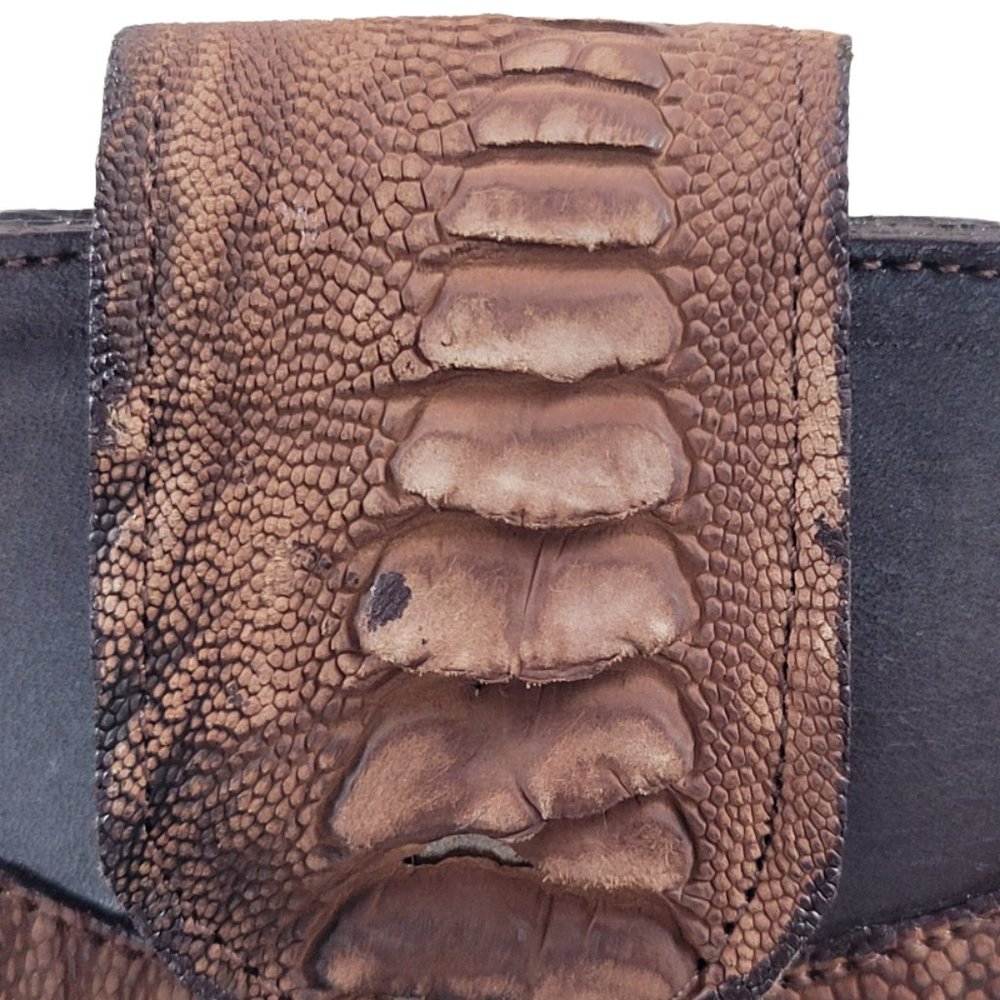 New. Western Cellphone Case. Genuine Ostrich Foot and Cow Leather. Handmade - Picture 5 of 7